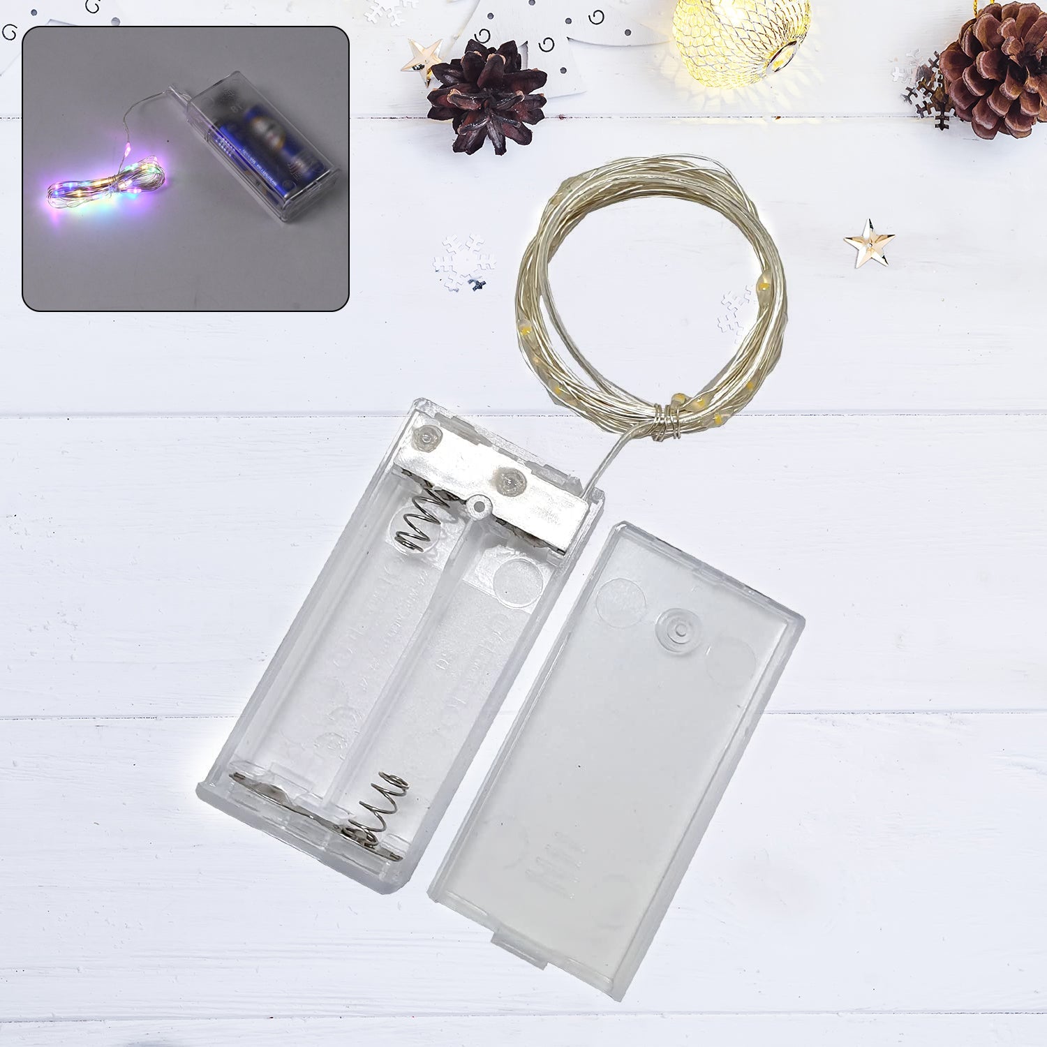 Multicolor 2AA Battery Powered, Copper Wire String Fairy Lights with 30 LEDs Multicolor 2AA Battery Powered, Copper Wire String Fairy Lights with 30 LEDs